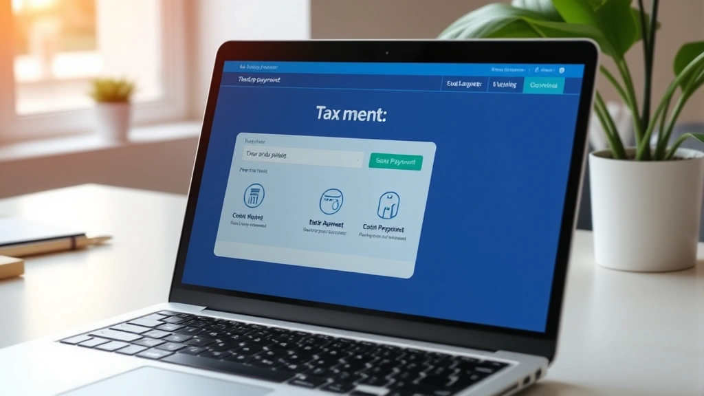 berkeley township tax collector -
Laptop screen showing online tax payment portal interface with secure payment i