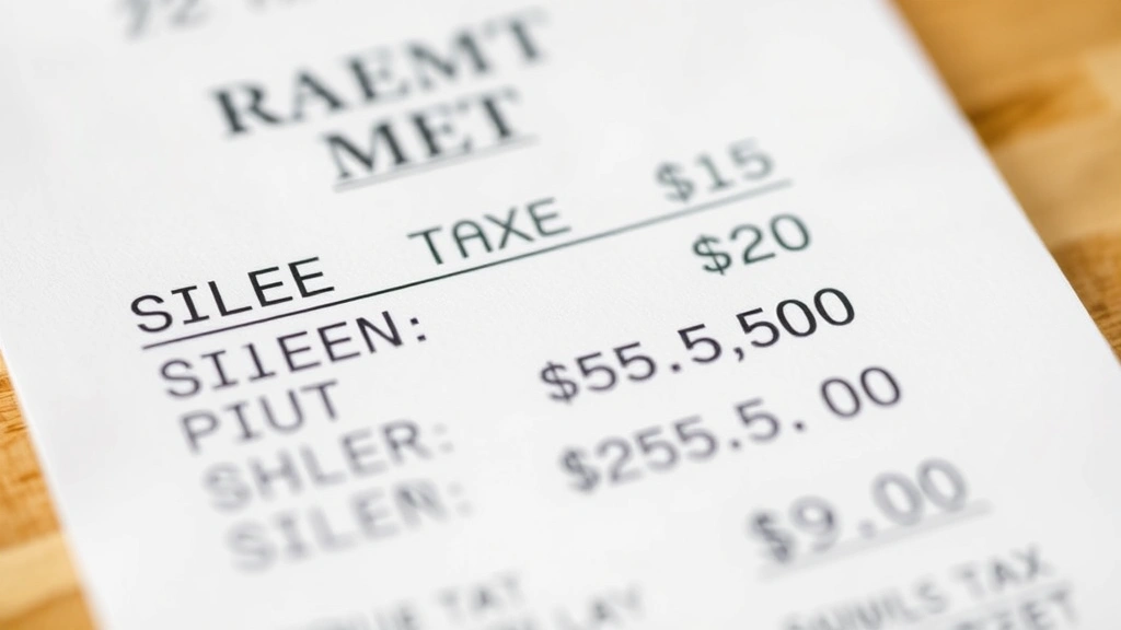 beverly hills sales tax - 
Close-up of receipt showing itemized purchases with sales tax calculation highl