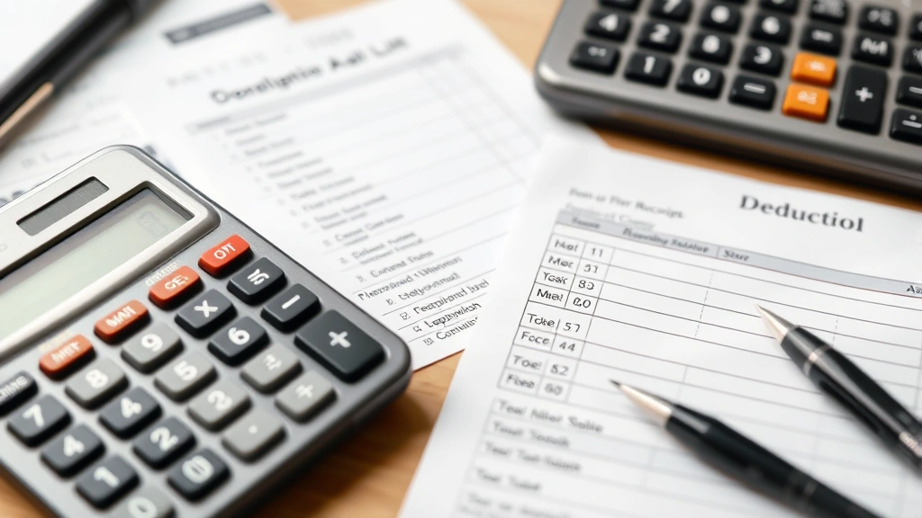 bridgeport taxes - 
Close-up of calculator, receipts, and itemized deduction list on organized desk