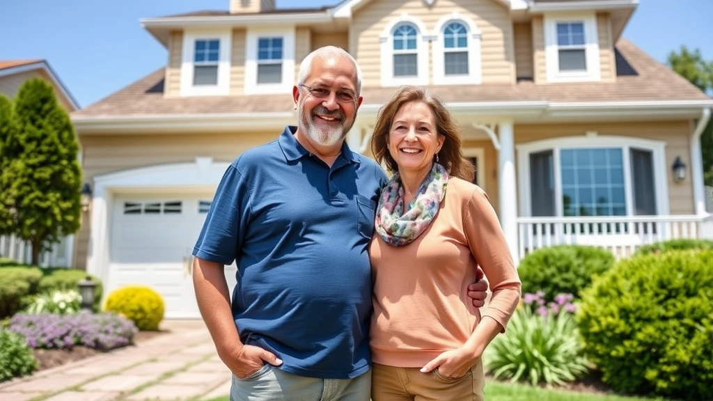 brookhaven taxes - 
Diverse homeowners couple standing in front of their Brookhaven Long Island hom