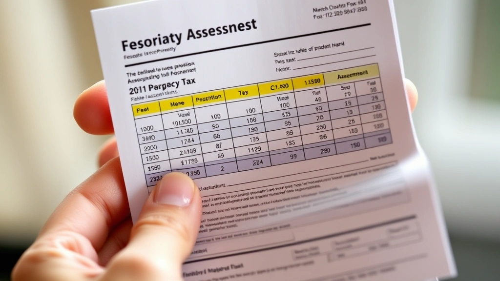 brown county wi tax records - 
Close-up of hands holding property tax bill with highlighted numbers and assess