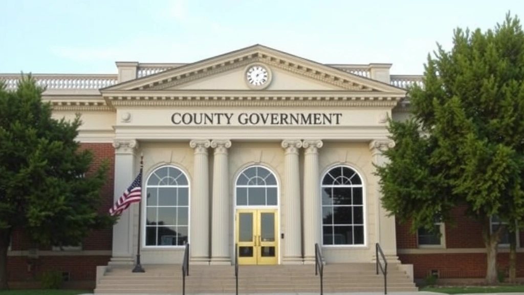 brunswick county nc tax records - 
County government building exterior, classical architecture, professional signa