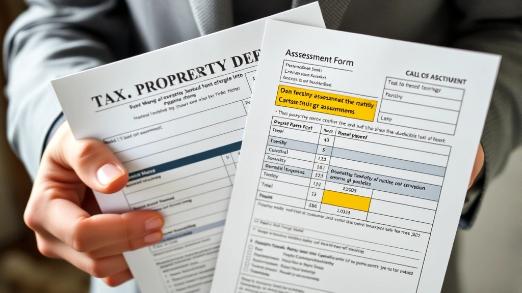 brunswick county tax search - 
Close-up of hands holding property deed and tax assessment notice with highligh