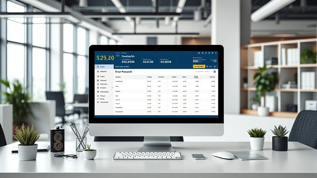 business and occupation tax - 
Modern office workspace with computer screen showing tax software dashboard and