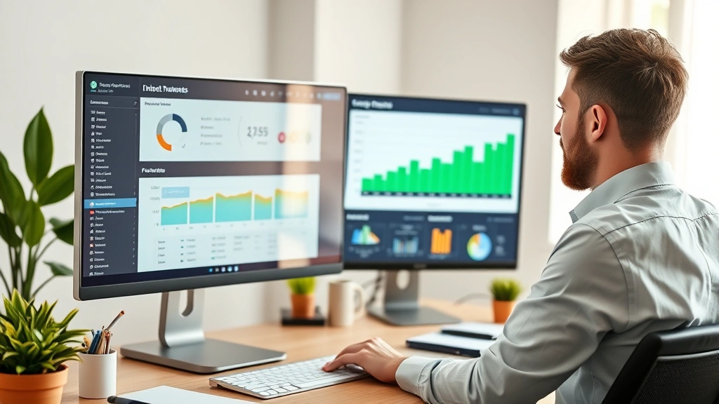 business privilege tax - 
Business owner at computer screen showing financial dashboard with revenue char