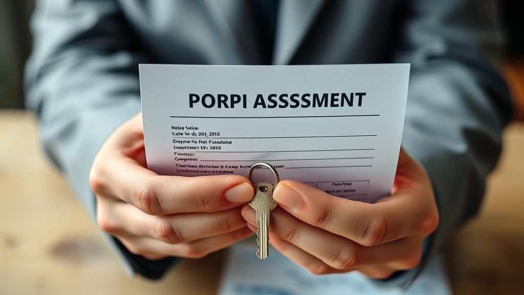 butler county property tax - 
Close-up of hands holding property assessment notice and home keys, neutral bac