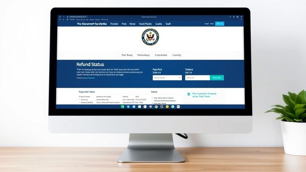 california income tax refund status - 
Modern computer monitor showing official government tax portal website with ref