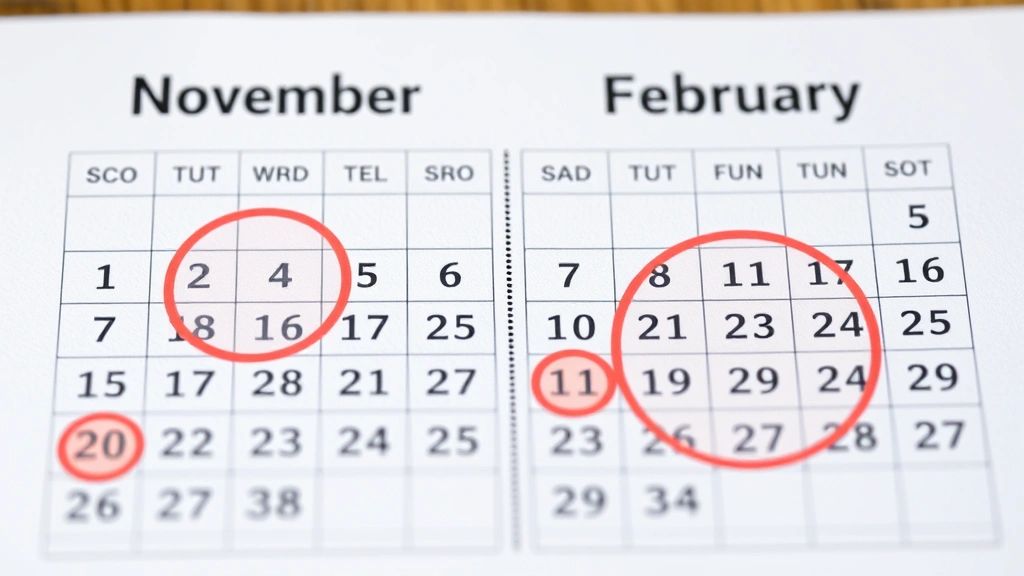 california property tax due dates - 
Calendar page showing November and February highlighted with property tax due d