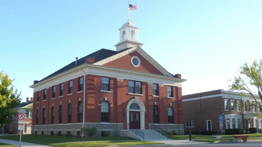 calumet county tax records - 
County courthouse building exterior in small Wisconsin town, brick architecture