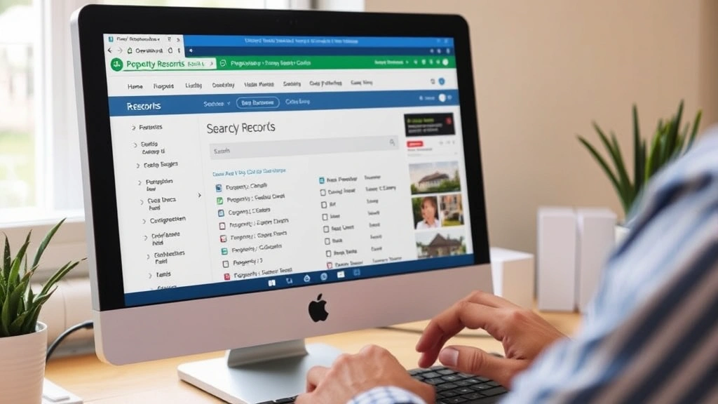 calumet county tax records - 
Person using computer to search property records on county government website

