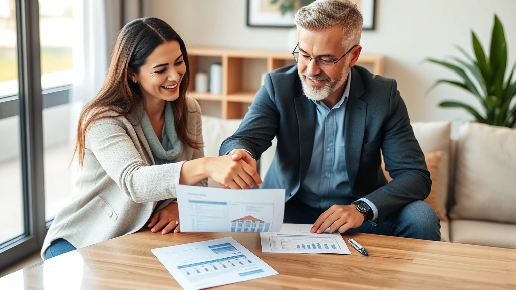 calumet county tax records - 
Real estate agent and homeowner reviewing property assessment paperwork with ha