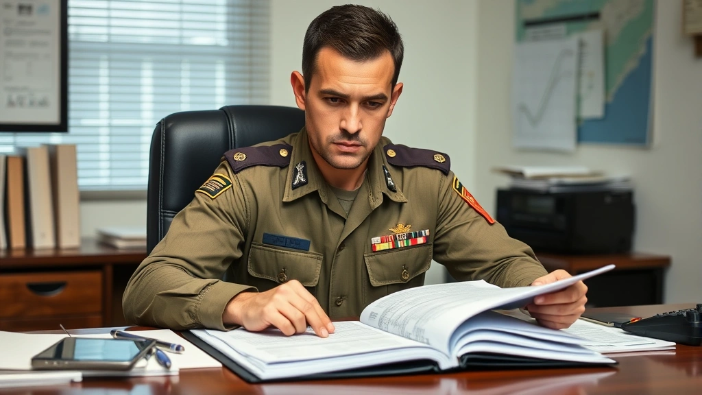 can i go into the military if i owe taxes - 
Person in military uniform sitting at desk reviewing financial statements and t