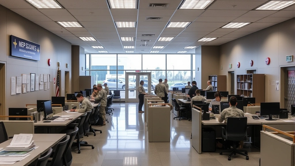 can i go into the military if i owe taxes - 
Modern MEPS (Military Entrance Processing Station) interior with administrative