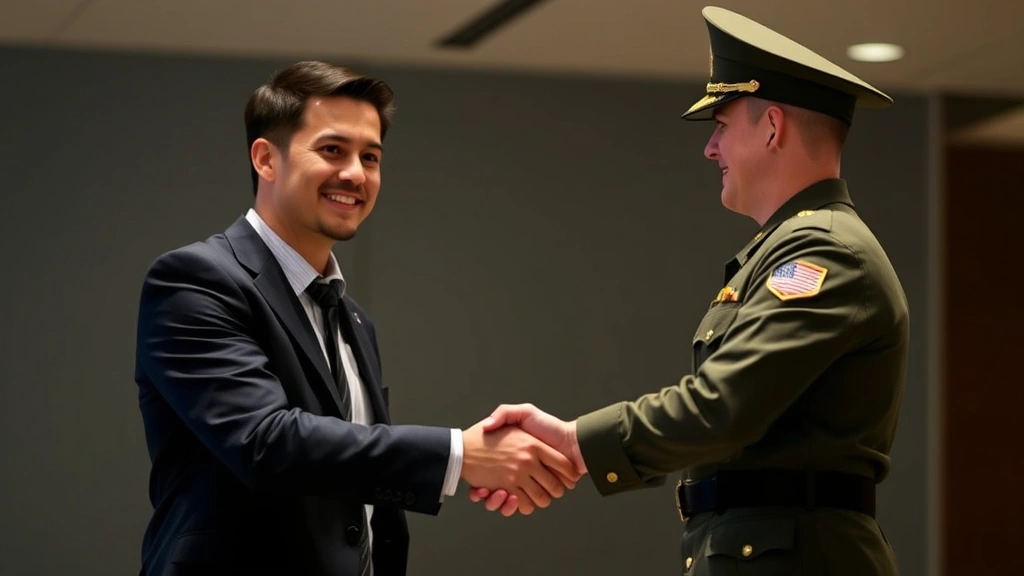 can i go into the military if i owe taxes - 
Confident professional in business attire shaking hands with military officer, 
