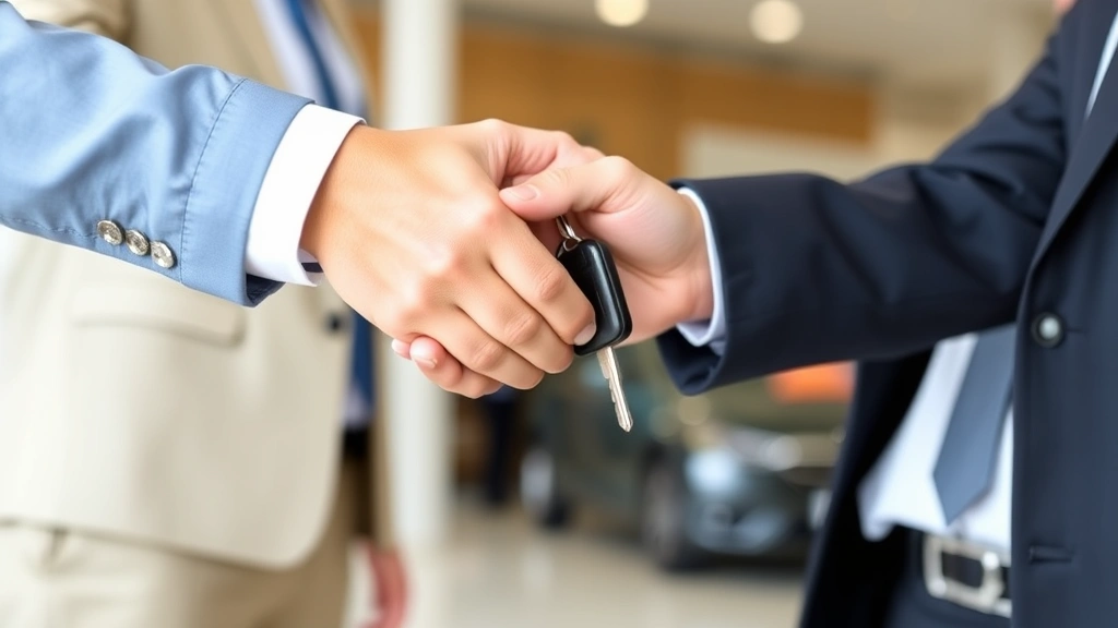 car taxes richland county - 
Hands exchanging car keys during a dealership handshake, professional business 