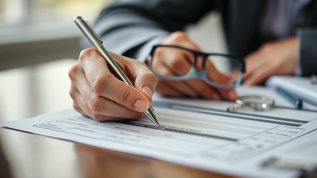 cass county mn property tax - 
Close-up of person signing property tax assessment form with pen and reading gl