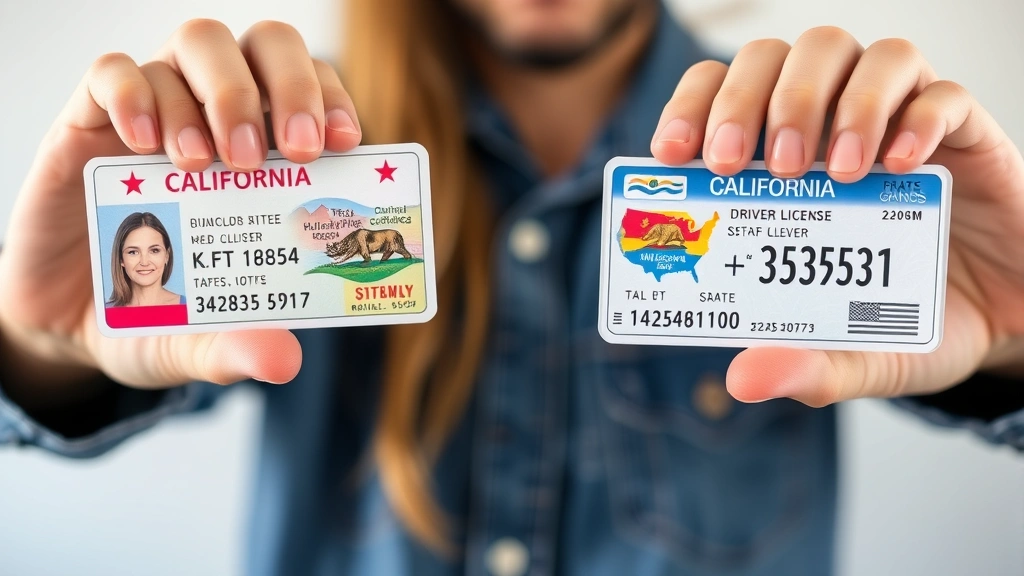 checklist avoiding taxes miving from ca - 
Person holding California and new state driver’s licenses side by side, r