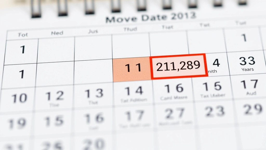 checklist avoiding taxes miving from ca - 
Calendar showing move date highlighted with tax deadline dates marked in backgr