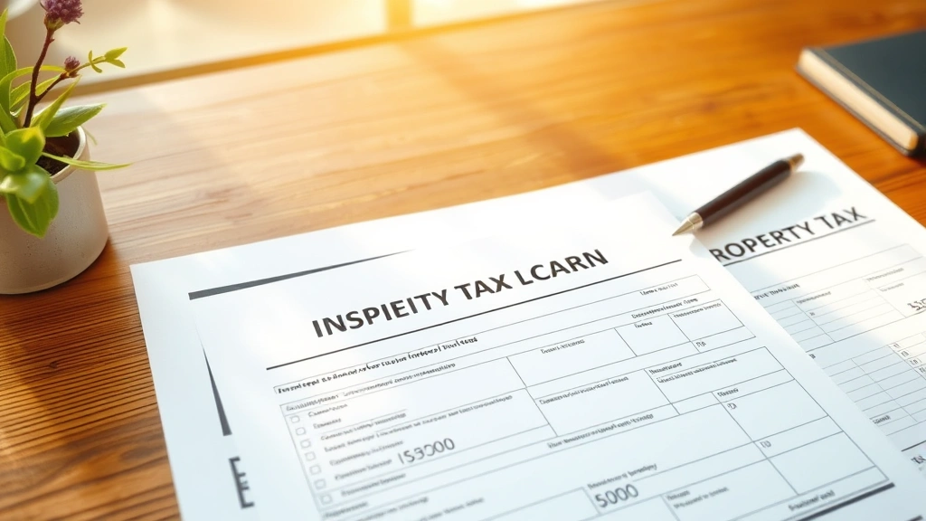 cherokee county ga property tax - 
and property tax forms spread across wooden desk with morning sunlight
