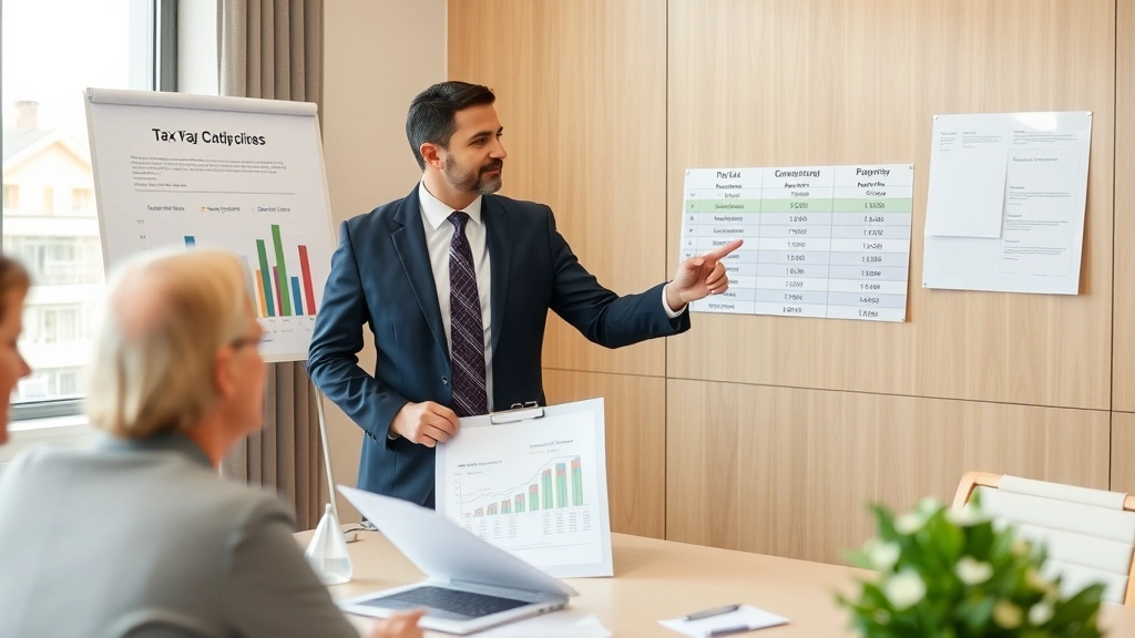 cherokee county ga property tax - 
Professional financial advisor in blazer pointing to property tax comparison ch