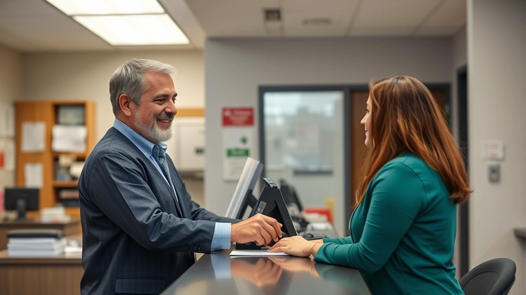 city of bristol tax collector - 
Tax collector office interior with friendly staff member assisting customer at 