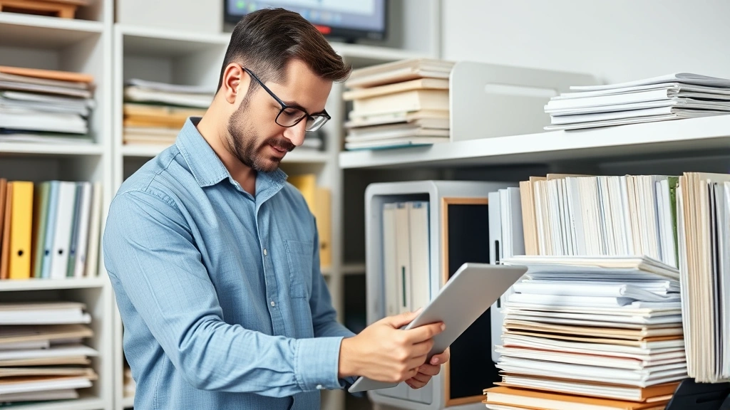 city of colorado springs sales tax - 
Business owner organizing financial records and tax compliance folders in organ
