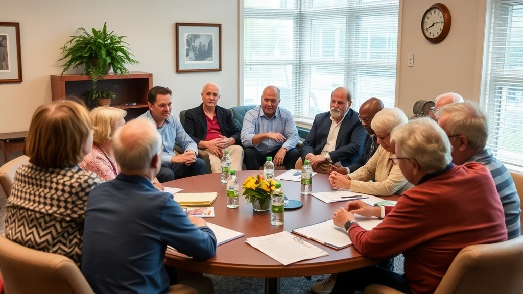 city of madison property tax - 
Diverse group of homeowners in community meeting discussing local property taxe