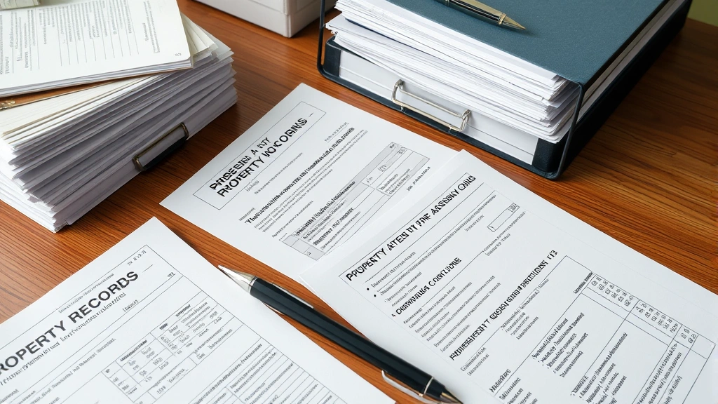 city of norwalk tax collector - 
Organized file folders and property records on wooden desk with tax assessment 