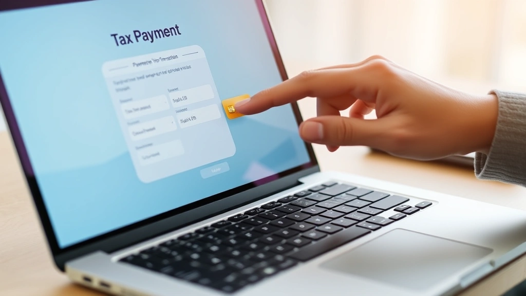 city of norwich tax collector -
Person entering payment information on secure online portal on laptop, represen