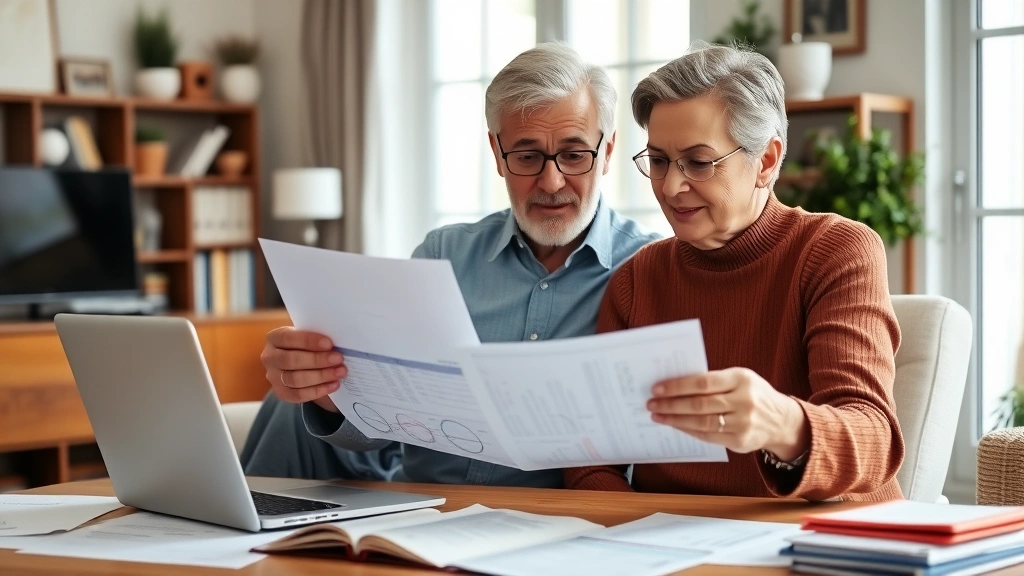 city of torrington tax collector - 
Mature couple reviewing financial documents together in their home office with 