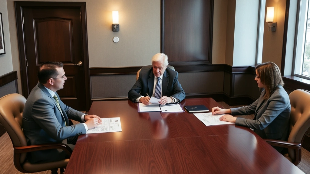 collin county tax protest deadline 2025 - 
Formal meeting room with three people sitting at a table reviewing property app