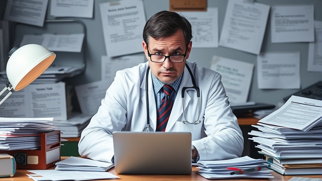 colorado dentist tax evasion - 
Frustrated dentist at desk surrounded by tax forms and IRS notices
