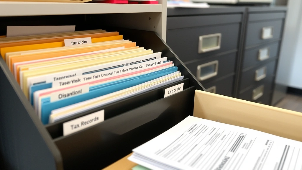 columbus income tax -
Organized filing system with labeled folders and tax records, filing cabinet in