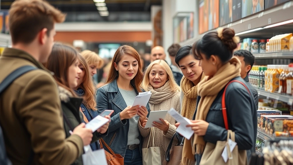 concord ca sales tax - 
Diverse group of customers shopping in retail environment with visible price ta