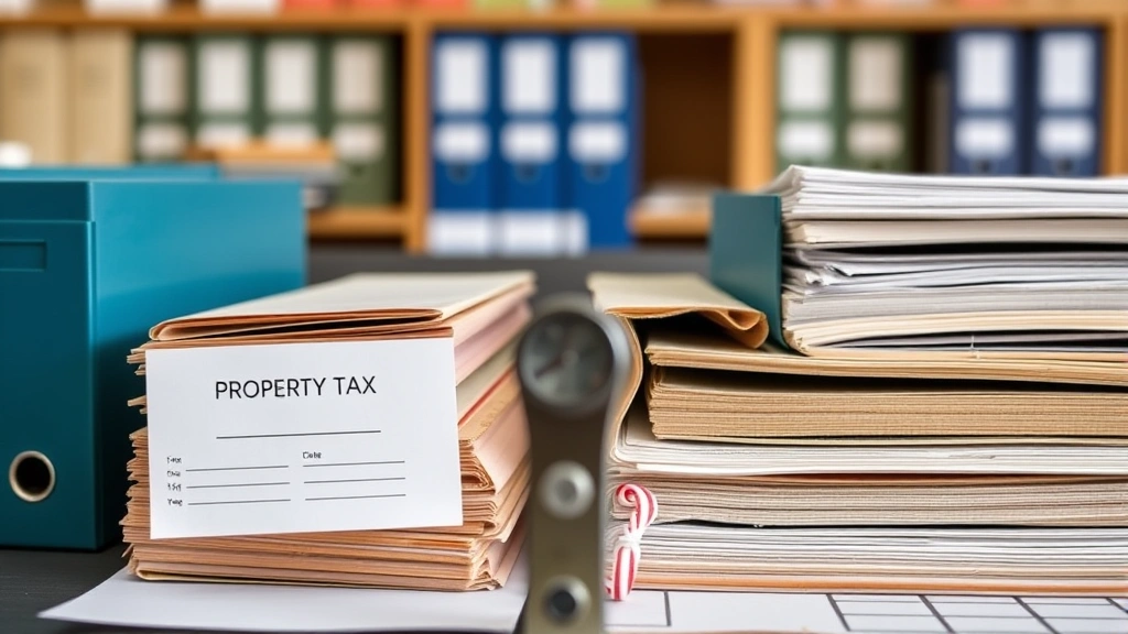 contra contra county tax collector - 
Organized filing system with property tax records and folders, county office ba