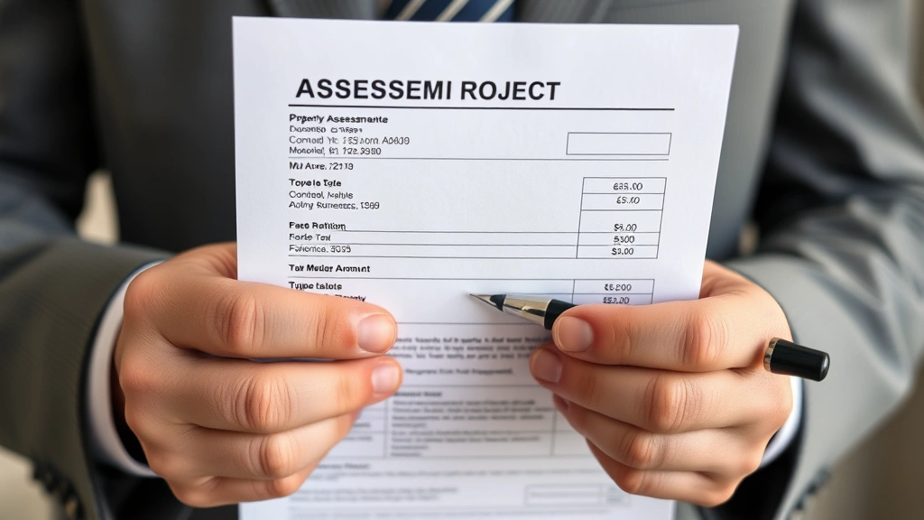contra costa property tax lookup - 
Close-up of hands holding official assessment notice with property details, pen