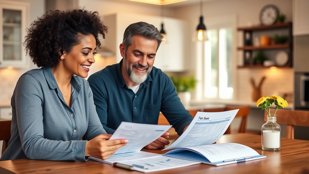 contra costa property tax lookup - 
Diverse couple reviewing home purchase documents and property tax information a