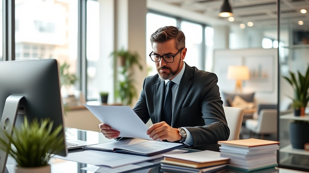 contra costa tax - 
Business owner analyzing financial statements and tax forms in contemporary off