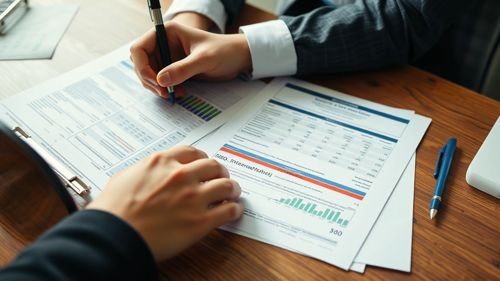countries without income tax - 
Close-up of hands reviewing international financial documents and tax forms on 