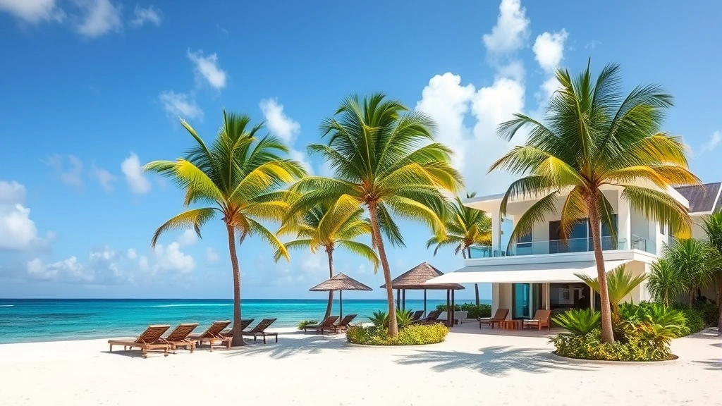 countries without income tax - 
Luxury Caribbean beachfront property with palm trees
