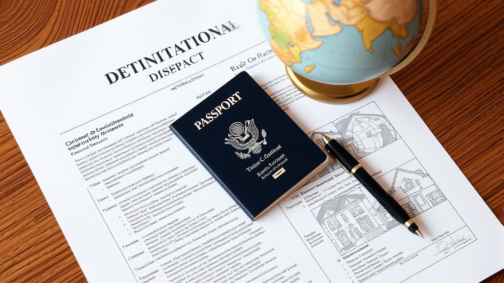 countries without property tax - 
International passport and real estate deed documents spread on wooden table wi