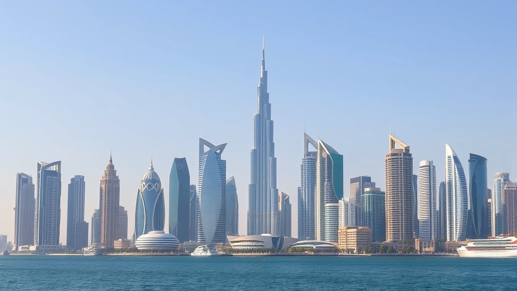 countries without property tax - 
Modern Dubai skyline with contemporary architecture and clear sky, no text or w