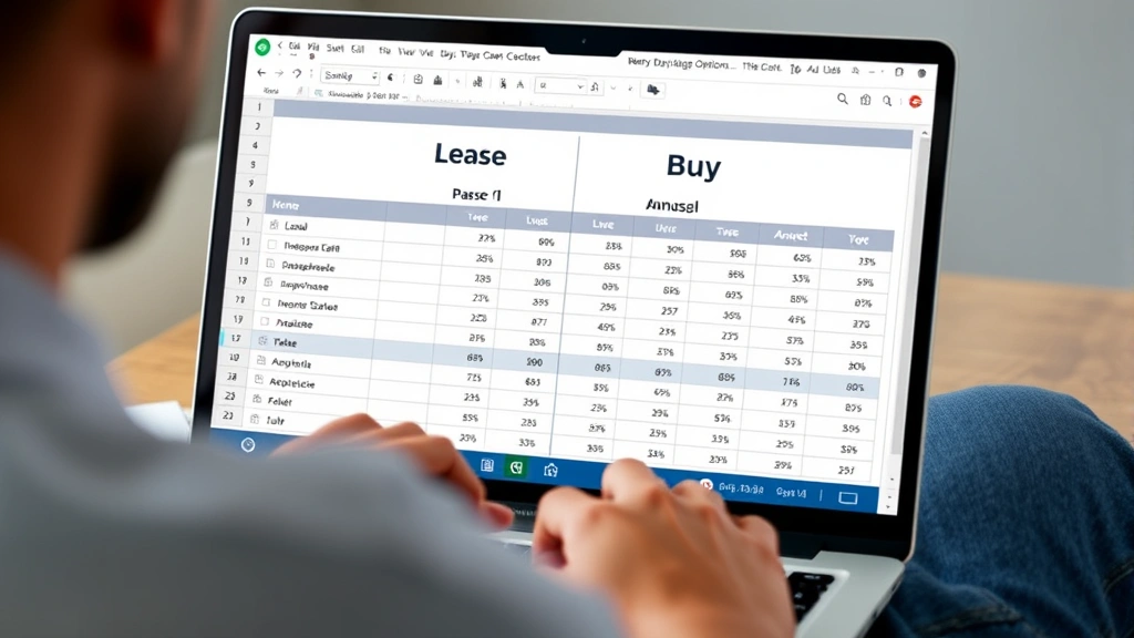 ct sales tax on cars - 
Person comparing vehicle purchase options on laptop screen showing lease versus
