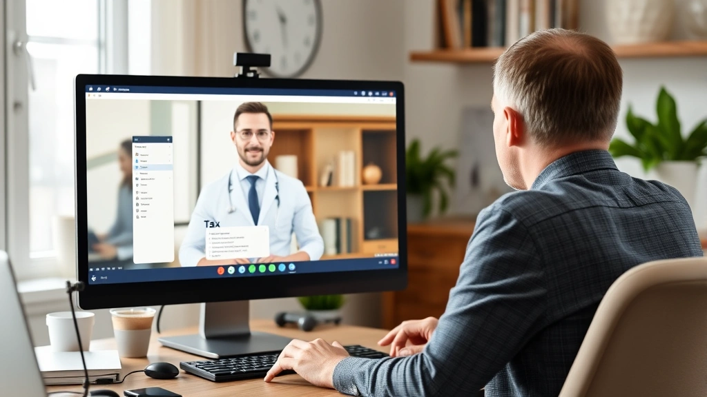 defense tax partners - 
Tax professional on video call with client, computer screen showing tax softwar