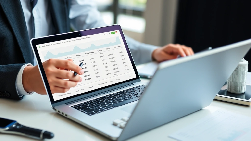 define ad valorem taxes - 
Accountant analyzing real estate portfolio with laptop showing property values 