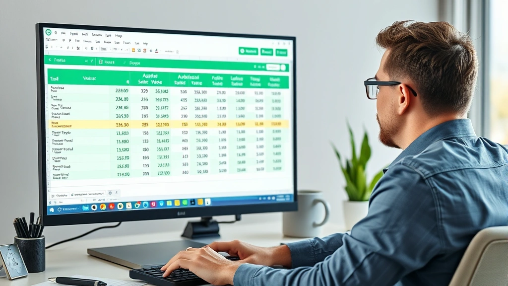 delaware corporate franchise tax - 
Business owner at desk looking at computer screen showing tax calculation sprea
