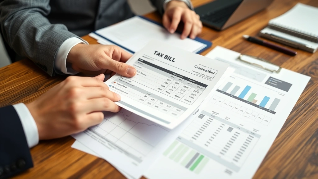 delaware county property taxes - 
Close-up of hands holding a property tax bill and comparable sales analysis doc