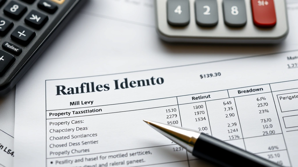 denver county property tax - 
Close-up of property tax bill statement with calculator and pen, emphasizing mi