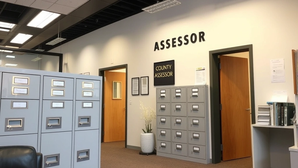 do churches pay taxes on property -
Modern county assessor office interior with filing cabinets and official docume