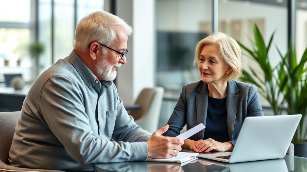 do you have to pay income tax after age 80 -
Senior couple meeting with financial advisor in modern office